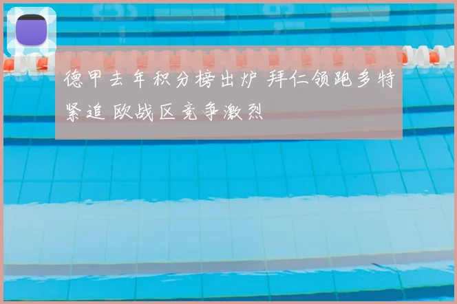 德甲去年积分榜出炉 拜仁领跑多特紧追 欧战区竞争激烈